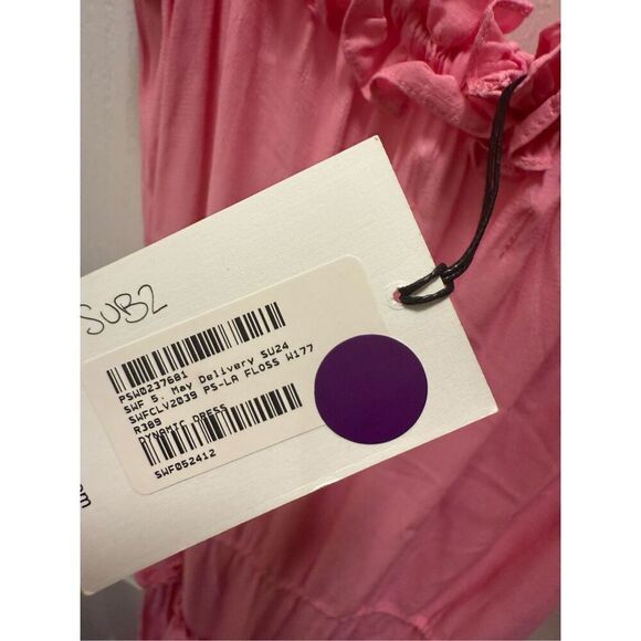 S/W/F Dynamic MAXI DRESS Pink Wine Tasting Wedding Guest Brunch Size S NWT$389 - Picture 7 of 7